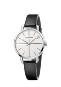  Shop Authentic Calvin Klein Evan White Dial Black Leather Strap Watch for Women - K7B231CY - Luxxuri