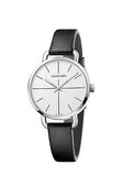  Shop Authentic Calvin Klein Evan White Dial Black Leather Strap Watch for Women - K7B231CY - Luxxuri