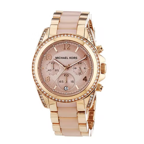  Shop Authentic Michael Kors Blair Chronograph Rose Gold Dial Two Tone Steel Strap Watch for Women - MK5943 - Luxxuri