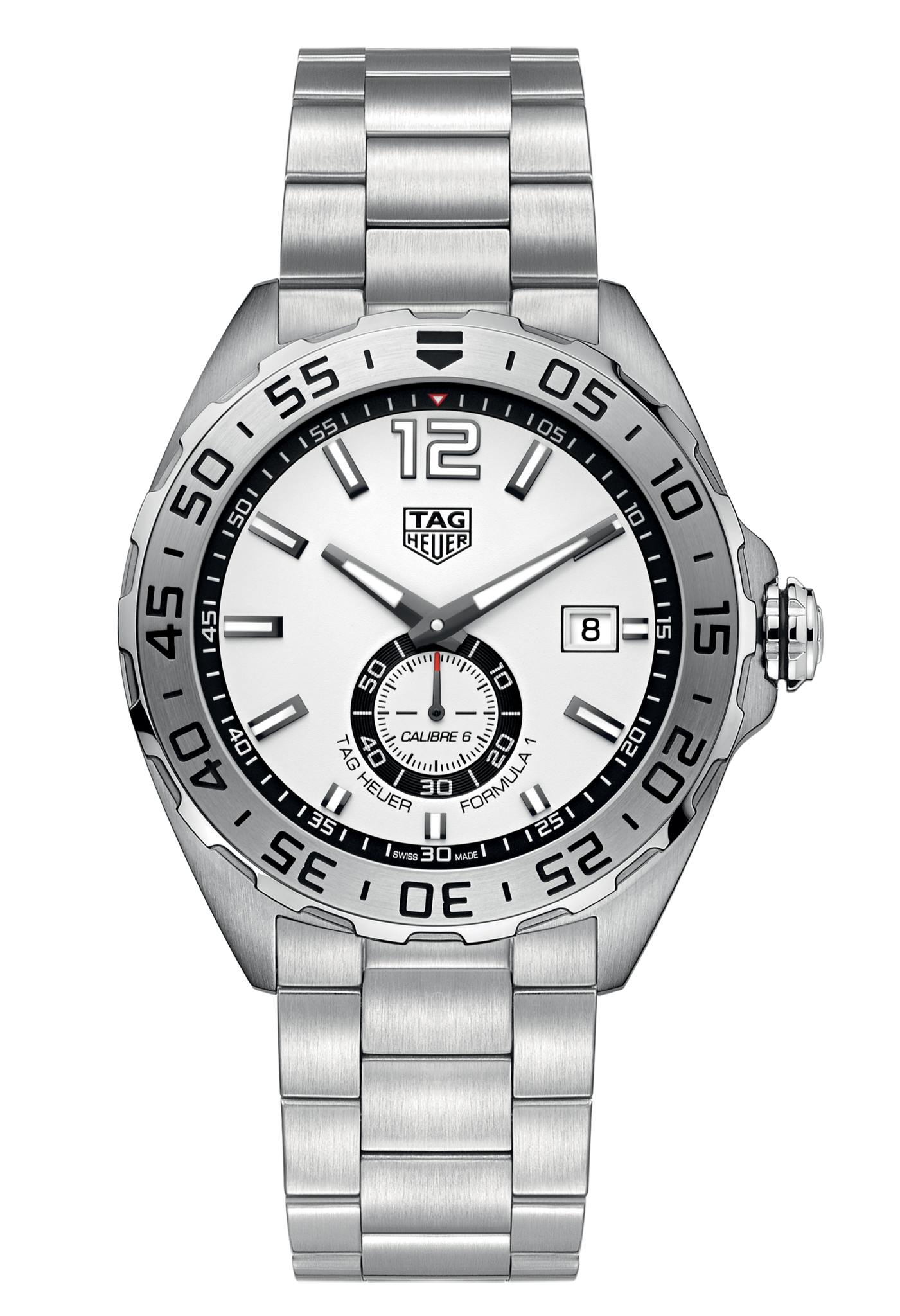  Shop Authentic Tag Heuer Formula 1 Calibre 6 Automatic White Dial Silver Steel Strap Watch for Men - WAZ2013.BA0842 - Luxxuri