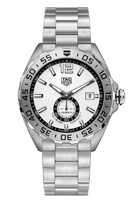  Shop Authentic Tag Heuer Formula 1 Calibre 6 Automatic White Dial Silver Steel Strap Watch for Men - WAZ2013.BA0842 - Luxxuri