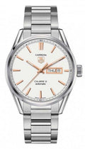  Shop Authentic Tag Heuer Carrera Calibre 5 White Dial Silver Steel Strap Watch for Men - WAR201D.BA0723 - Luxxuri