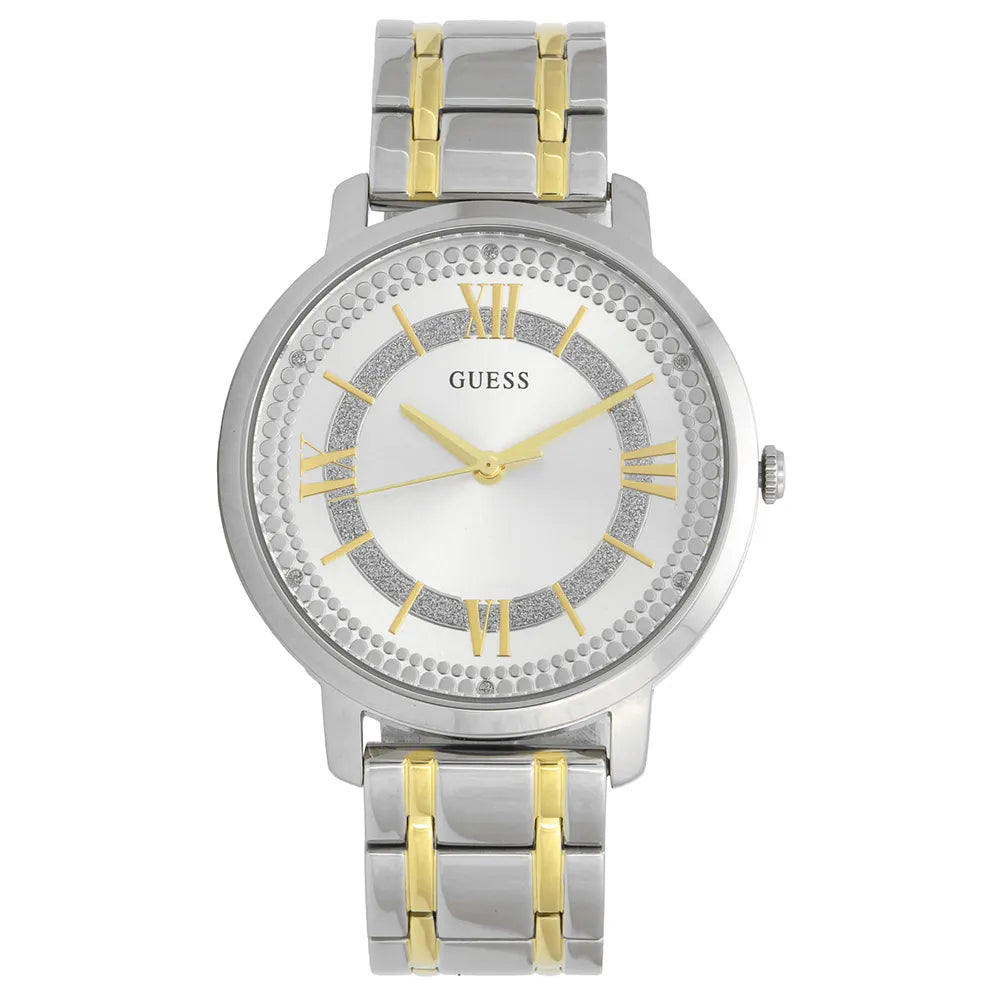  Shop Authentic Guess Montauk Silver Dial Two Tone Steel Strap Watch for Women - W0933L5 - Luxxuri