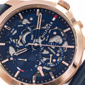  Shop Authentic Tommy Hilfiger Henry Chronograph Quartz Blue Dial Blue Leather Strap Watch For Men - 1710475 - Luxxuri