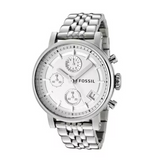  Shop Authentic Fossil Boyfriend Chronograph Silver Dial Silver Steel Strap Watch for Women - ES2198 - Luxxuri