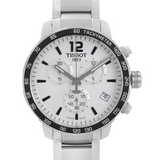  Shop Authentic Tissot Quickster Chronograph Silver Dial Watch For Men - T095.417.11.037.00 - Luxxuri