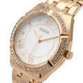  Shop Authentic Guess Cosmo Diamonds Silver Dial Rose Gold Steel Strap Watch For Women - GW0033L3 - Luxxuri