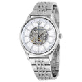  Shop Authentic Emporio Armani Meccanico Skeleton Silver Dial Silver Steel Strap Watch For Men - AR1945 - Luxxuri