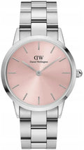  Shop Authentic Daniel Wellington Iconic Pink Dial Silver Steel Strap Watch For Women - DW00100329 - Luxxuri