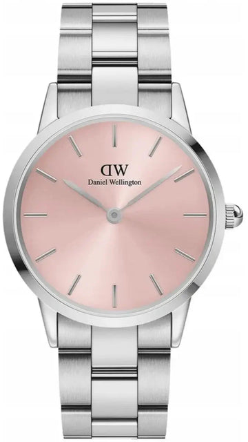  Shop Authentic Daniel Wellington Iconic Pink Dial Silver Steel Strap Watch For Women - DW00100329 - Luxxuri