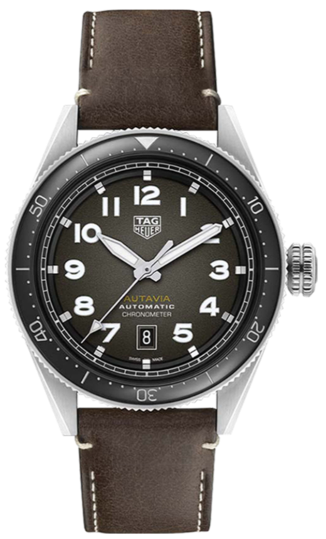  Shop Authentic Tag Heuer Autavia Automatic Grey Dial Brown Leather Strap Watch for Men - WBE5114.FC8266 - Luxxuri
