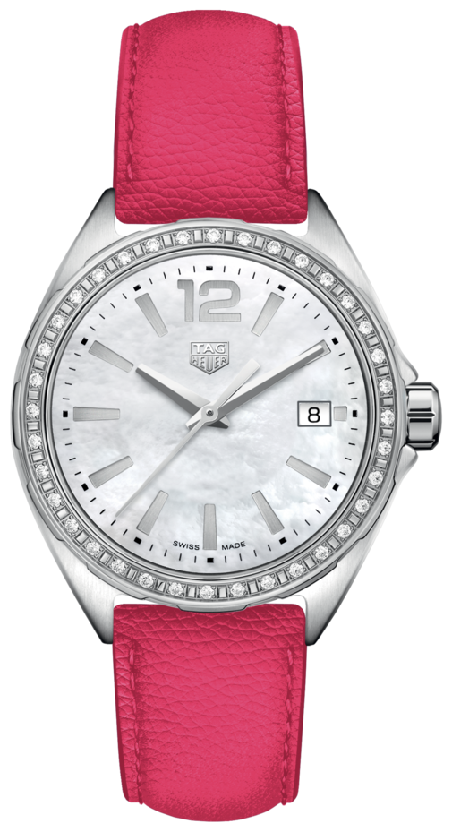 Shop Authentic Tag Heuer Formula 1 Quartz Mother of Pearl Dial Pink Leather Strap Watch for Women - WBJ131A.FC8252 - Luxxuri