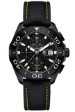  Shop Authentic Tag Heuer Aquaracer Chronograph PVD Black Dial Black Nylon Strap Watch for Men - CAY218A.FC6361 - Luxxuri