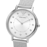  Shop Authentic Emporio Armani Kappa Silver Dial Silver Mesh Bracelet Watch For Women - AR11128 - Luxxuri