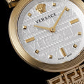  Shop Authentic Versace Meander Greca White Dial Gold Mesh Bracelet Watch for Women - VELW00820 - Luxxuri