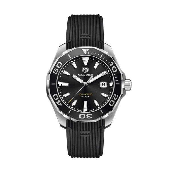  Shop Authentic Tag Heuer Aquaracer Quartz Black Dial Black Rubber Strap Watch for Men -  WAY101A.FT6141 - Luxxuri