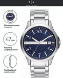  Shop Authentic Armani Exchange Hampton Chronograph Blue Dial Silver Steel Strap Watch For Men - AX2132 - Luxxuri