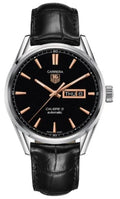  Shop Authentic Tag Heuer Carrera Calibre 5 Automatic Black Dial Black Leather Strap Watch for Men - WAR201C.FC6266 - Luxxuri