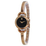  Shop Authentic Movado Rondiro 22mm Black Dial Rose Gold Steel Strap Watch For Women - 0607065 - Luxxuri