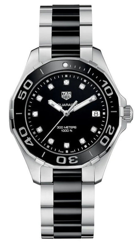  Shop Authentic Tag Heuer Aquaracer Quartz Black Dial Two Tone Steel Strap Watch for Women - WAY131C.BA0913 - Luxxuri