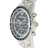  Shop Authentic Emporio Armani Tazio Chronograph Black Dial Silver Steel Strap Watch For Men - AR5988 - Luxxuri