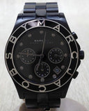  Shop Authentic Marc Jacobs Blade Chronograph Black Dial Black Steel Strap Watch for Women - MBM3083 - Luxxuri