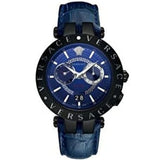  Shop Authentic Versace V Race Chronograph Quartz Blue Dial Blue Leather Strap Watch For Men - VEBV00419 - Luxxuri