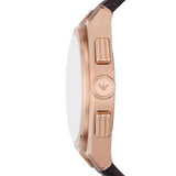  Shop Authentic Emporio Armani Federico Chronograph Blue Dial Brown Leather Strap Watch For Men - AR11563 - Luxxuri