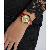  Shop Authentic Guess Trend Dragon Gold Dial Red Leather Strap Watch For Women - GW0646L1 - Luxxuri