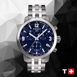  Shop Authentic Tissot PRC 200 Chronograph Blue Dial Silver Steel Strap Watch For Men - T055.417.11.047.00 - Luxxuri