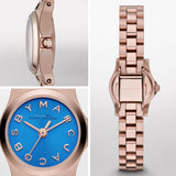  Shop Authentic Marc Jacobs Henry Dinky Blue Dial Rose Gold Steel Strap Watch for Women - MBM3204 - Luxxuri