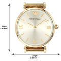  Shop Authentic Emporio Armani Retro Gold Dial Gold Mesh Bracelet Watch For Women - AR1957 - Luxxuri