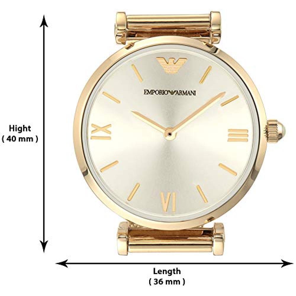  Shop Authentic Emporio Armani Retro Gold Dial Gold Mesh Bracelet Watch For Women - AR1957 - Luxxuri