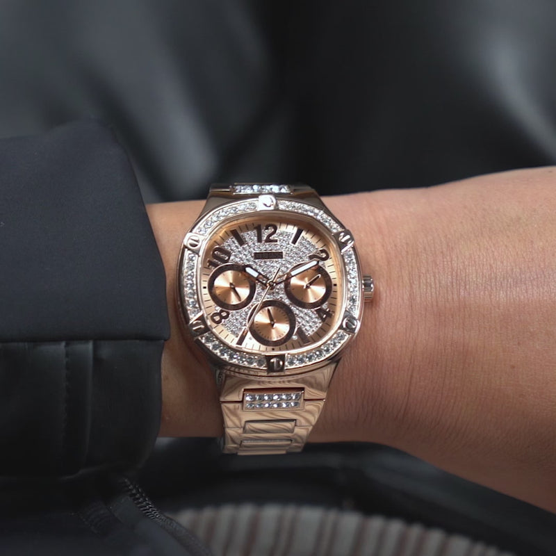  Shop Authentic Guess Duchees Quartz Rose Gold Dial Rose Gold Steel Strap Watch For Women - GW0558L3 - Luxxuri