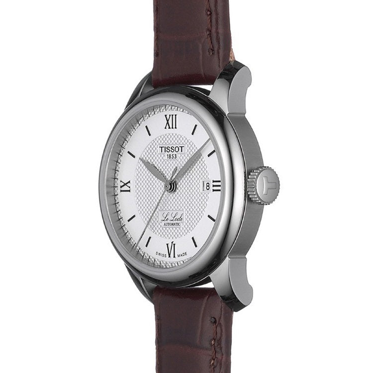  Shop Authentic Tissot T Classic Le Locle Automatic Silver Dial Brown Leather Strap Watch For Women - T006.207.16.038.00 - Luxxuri