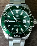  Shop Authentic Tag Heuer Aquaracer Green Dial Watch for Men - WAY201S.BA0927 - Luxxuri