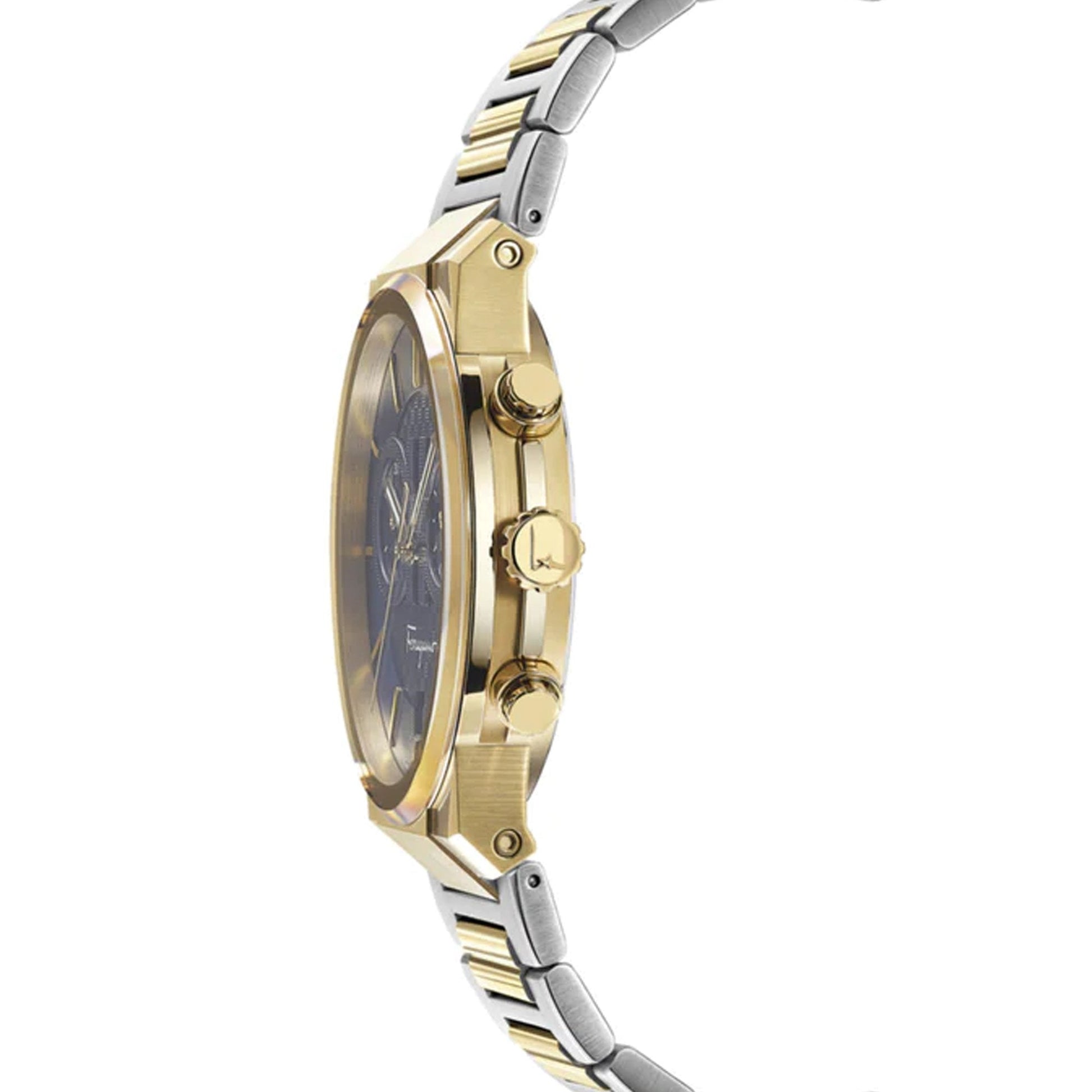  Shop Authentic Salvatore Ferragamo Sapphire Chrono Blue Dial Two Tone Steel Strap Watch for Men - SFME00521 - Luxxuri