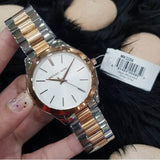  Shop Authentic Michael Kors Slim Runway White Dial Two Tone Steel Strap Watch for Women - MK3204 - Luxxuri