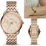  Shop Authentic Fossil Tailor Rose Gold Dial Rose Gold Stainless Steel Strap Watch for Women - ES3713 - Luxxuri
