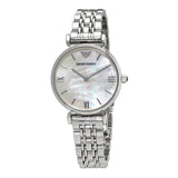  Shop Authentic Emporio Armani T Bar Mother of Pearl Dial Steel Strap Watch For Women - AR1682 - Luxxuri