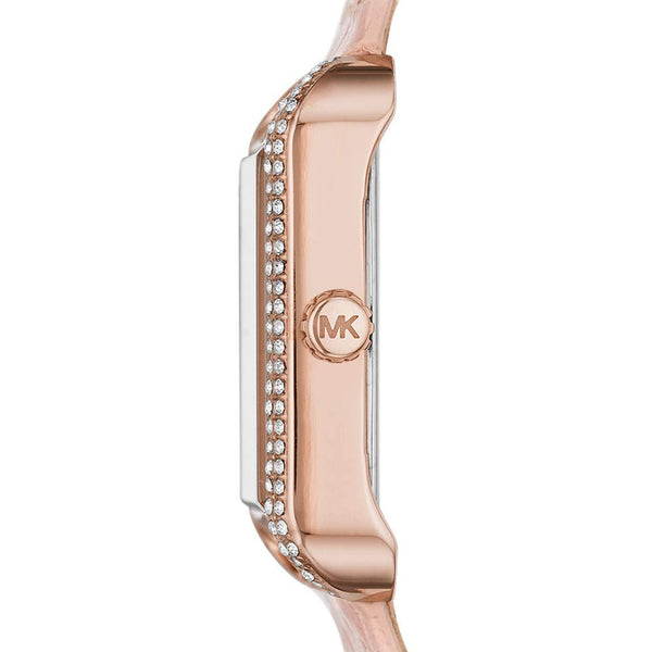  Shop Authentic Michael Kors Lake Quartz White Dial Pink Leather Strap Watch For Women - MK2763 - Luxxuri
