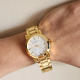  Shop Authentic Burberry The City Silver Dial Gold Steel Strap Unisex Watch - BU9003 - Luxxuri