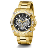  Shop Authentic Guess Trophy Diamonds Black Dial Gold Steel Strap Watch for Men - GW0390G2 - Luxxuri