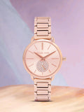  Shop Authentic Michael Kors Portia Analog Quartz Rose Gold Dial Rose Gold Steel Strap Watch For Women - MK3839 - Luxxuri
