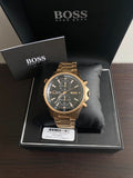  Shop Authentic Hugo Boss Globetrotter Chronograph Black Dial Gold Steel Strap Watch for Men - 1513932 - Luxxuri
