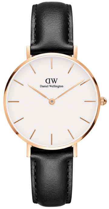  Shop Authentic Daniel Wellington Petite Sheffield White Dial Black Leather Strap Watch For Women - DW00100174 - Luxxuri