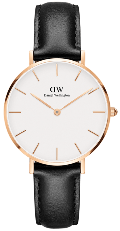  Shop Authentic Daniel Wellington Petite Sheffield White Dial Black Leather Strap Watch For Women - DW00100174 - Luxxuri