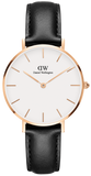  Shop Authentic Daniel Wellington Petite Sheffield White Dial Black Leather Strap Watch For Women - DW00100174 - Luxxuri