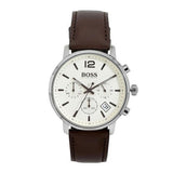  Shop Authentic Hugo Boss Attitude White Dial Brown Leather Strap Watch for Men - 1513609 - Luxxuri