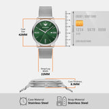  Shop Authentic Emporio Armani Minimalist Quartz Green Dial Silver Mesh Bracelet Watch For Men - AR11578 - Luxxuri